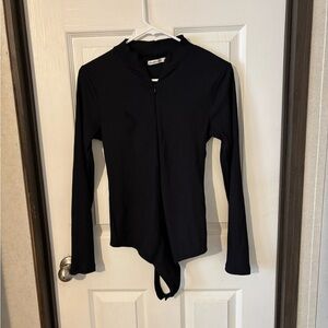 Abercrombie & Fitch Ribbed Black Bodysuit